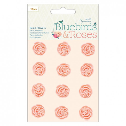 Bluebirds and Roses Resin Roses